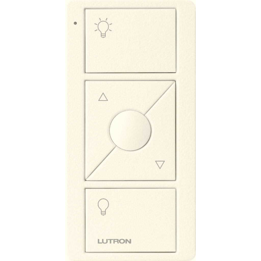 Control remoto PICO 3 botones encender/apagar, subir/bajar intensidad, color blanco, complemente con un atenuador Caseta, RA2, RadioRa2.
