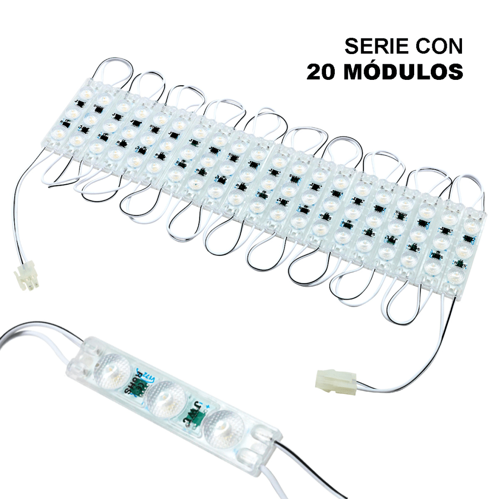 Módulo LED Resistente a Intemperie / 4500 Lúmenes / 110V / Luz Blanca 6 500 K / Hasta 20 Módulos en Serie / No Requiere Transformador.