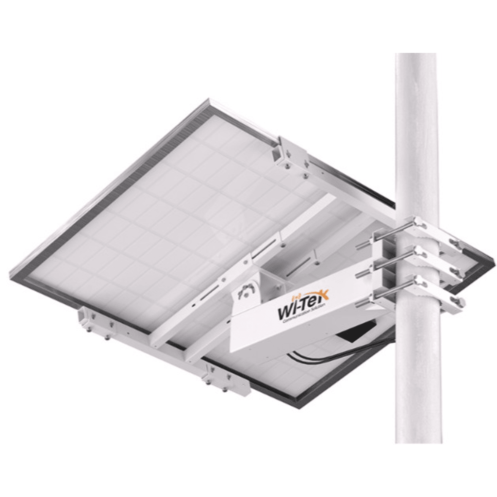 Soporte Montaje para Panel Solar WI-BRKP133 para Postes / Estructura Galvanizada SGCC 2 mm / Ajuste Ángulo 0-75° / Compatible Postes Redondos 76-133 mm y Cuadrados 50-130 mm / Paneles hasta 900 mm Ancho y 35 mm Grosor / Resistente Corrosi&oacut