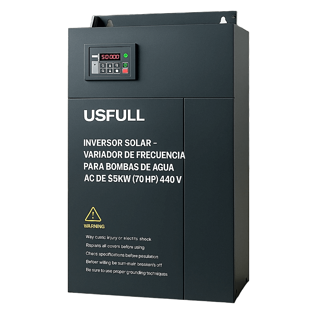 Inversor Solar - Variador de Frecuencia para Bombas de Agua AC de 55KW (70 HP)   440V: Potencia y Eficiencia para Aplicaciones Exigentes
