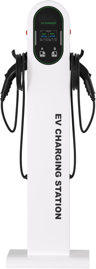 Estación de Carga para Vehículos Eléctricos Tipo Pedestal / Doble Conector Tipo 1 / 48A 11.5kW por Puerto / Pantalla LCD 4.3 Pulgadas / Conectividad RFID Sistema de Carga Inteligente / Protección IP54 / Material SGCC Galvanizad
