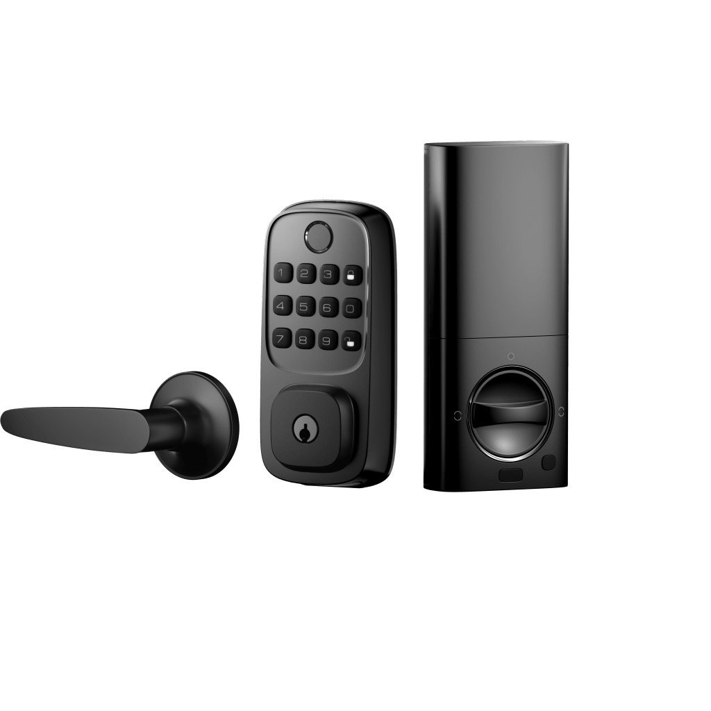 Cerradura Inteligente WiFi / Escáner de Huellas Dactilares / Teclado Numérico / Control por App / 8 Baterías AA / Bloqueo Manual y Automático / Compatible con Puertas 35-55 mm