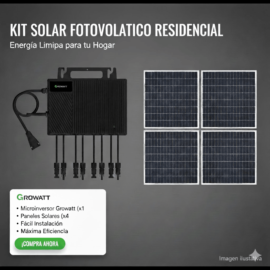 Kit Solar Interconexion  / 2.5kW  220Vca / Microinversores Growatt / Montaje Incluido