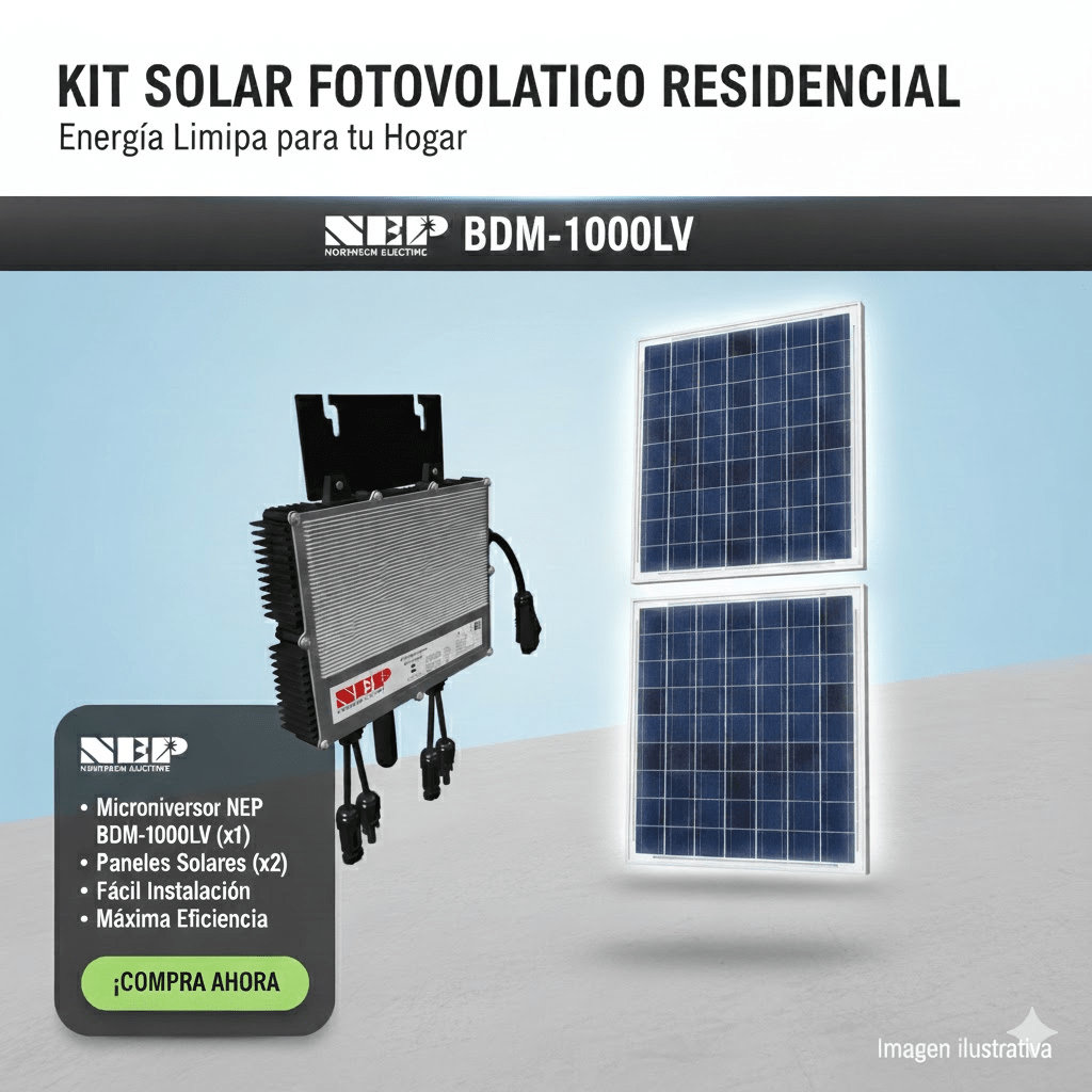 Kit Solar Interconexion / 1kW 127Vca / Microinversores HOYMILES / Montaje Incluido