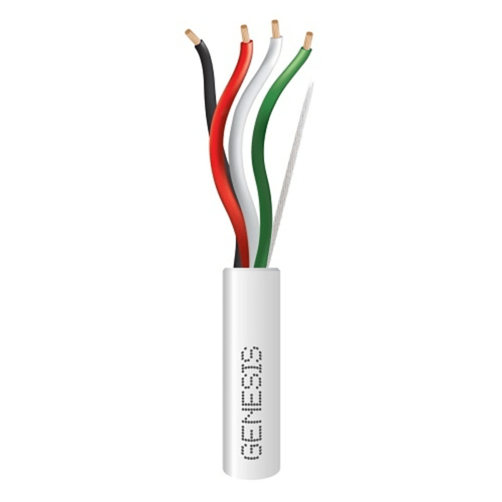 Carrete de 305 Metros (1000 Pies) de Cable / 4 x 14 AWG / Tipo CL3P / Plenum / Color Blanco / Para Aplicaciones de Alarmas de Intrusión, Control de Acceso, Automatización, Interfonos y Tv Porteros