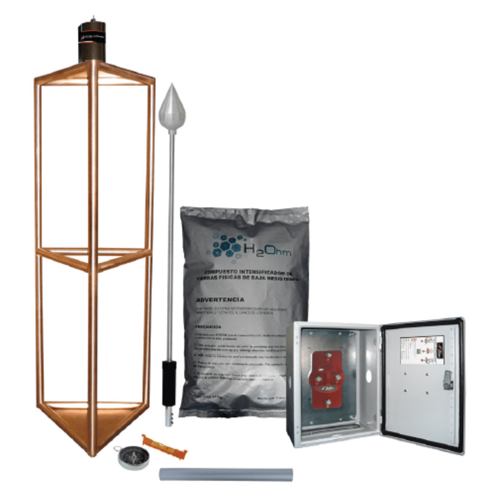 Kit de Pararrayo con Punta con Diámetro de Protección de 300 metros, fabricado en Acero Inoxidable.