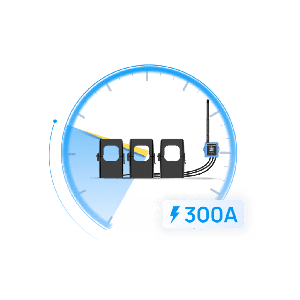 Medidor de corriente LoRaWAN para tres fases hasta 300 ampers