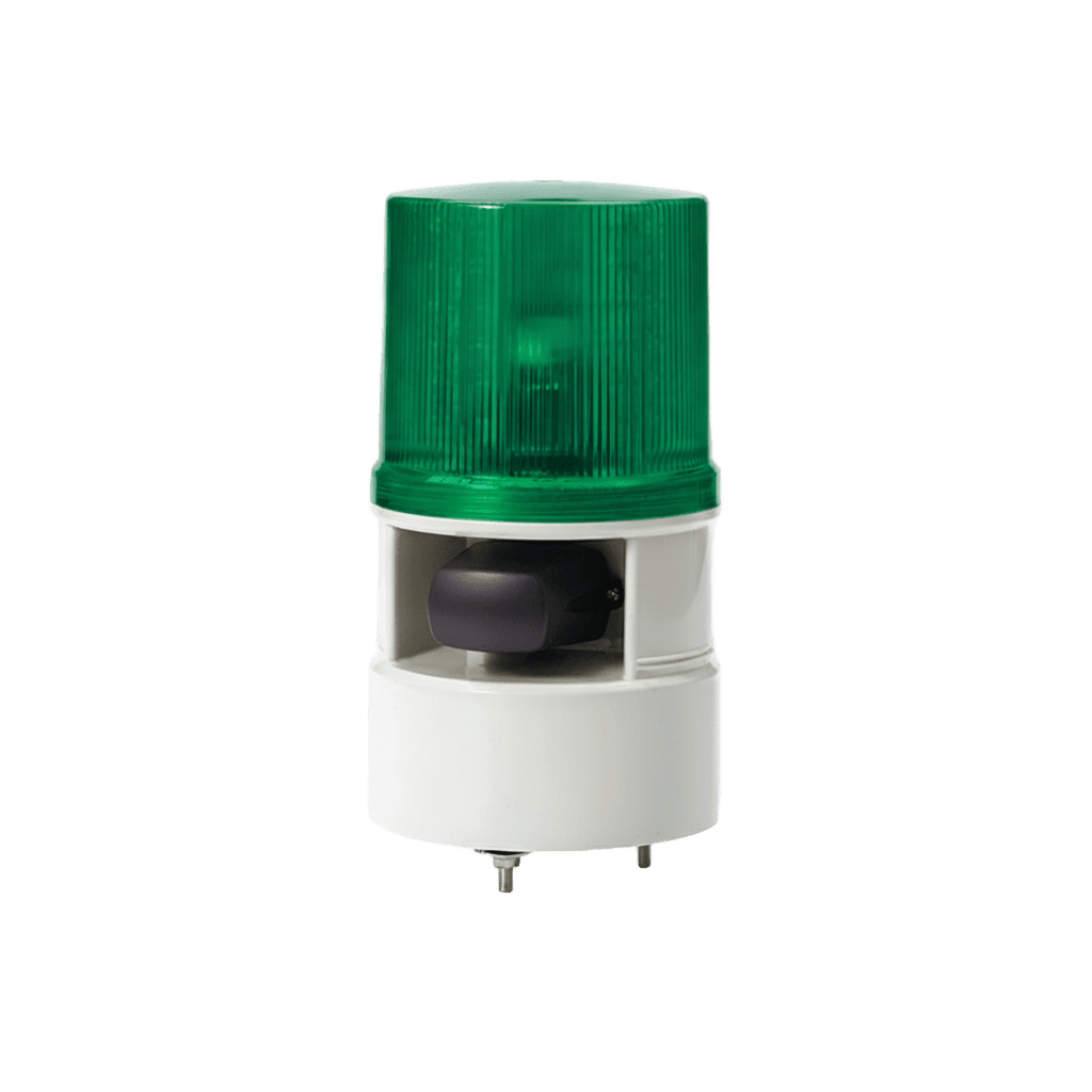 Luces de advertencia color Verde con sirena incorporada con 5 tonos máx. 105 dB en 110 VCA