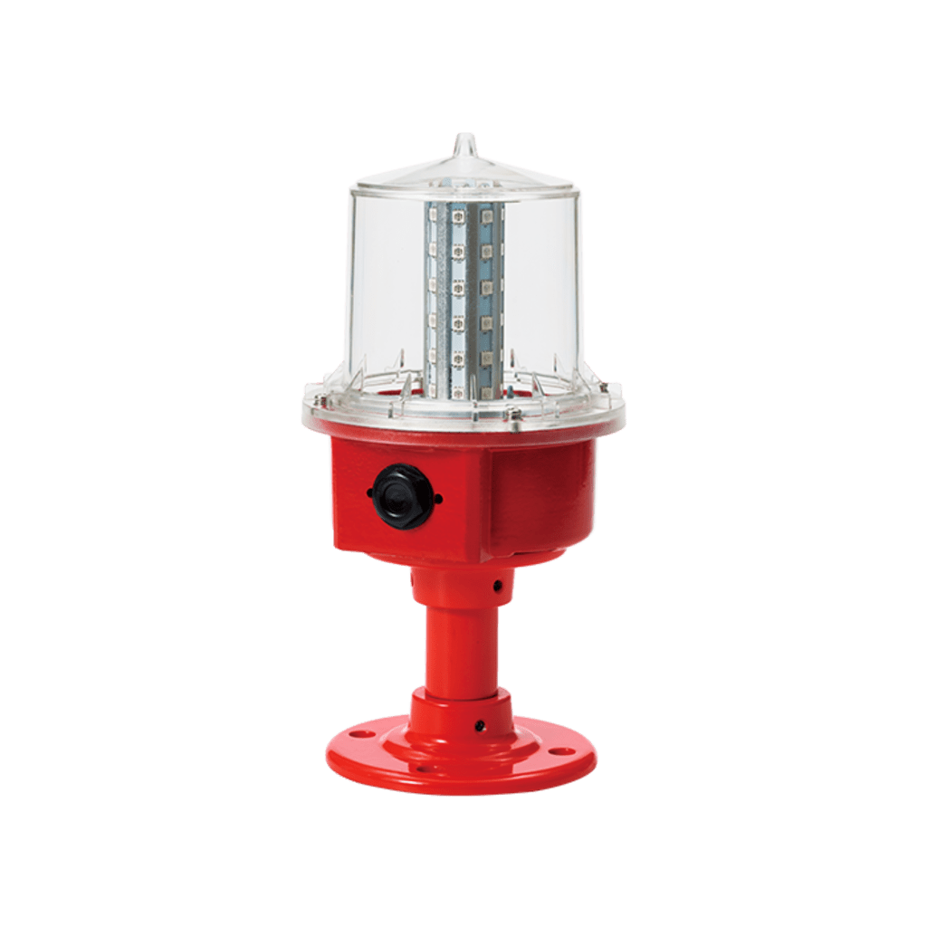 Luz de Obstrucción de Aviación LED con Tubo de Baja Intensidad Tipo A Color Rojo, 110 VCA, Protección IP66 y Grado ICAO