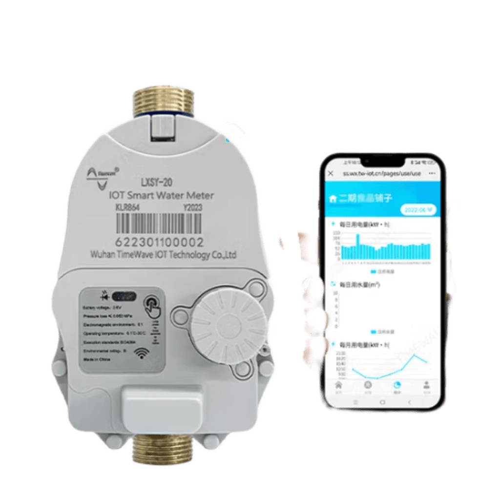 Medidor de Agua Inteligente IoT LoRaWAN 3/4 pulgada/ Medición Electrónica Sin Contacto / Válvula de Control Electrónica / Comunicación LoRaWAN / Batería Litio de Larga Duración / Estructura Seca / Clase 2 d