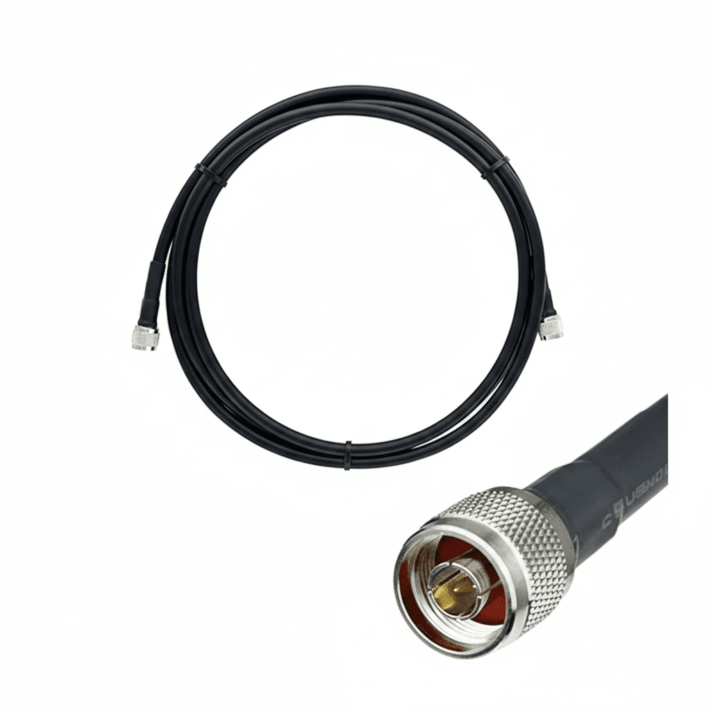 Jumper Coaxial con Cable Epcom405 | Conector N Macho en los Extremos | 6 Metros (19.69 Pies) de Longitud.