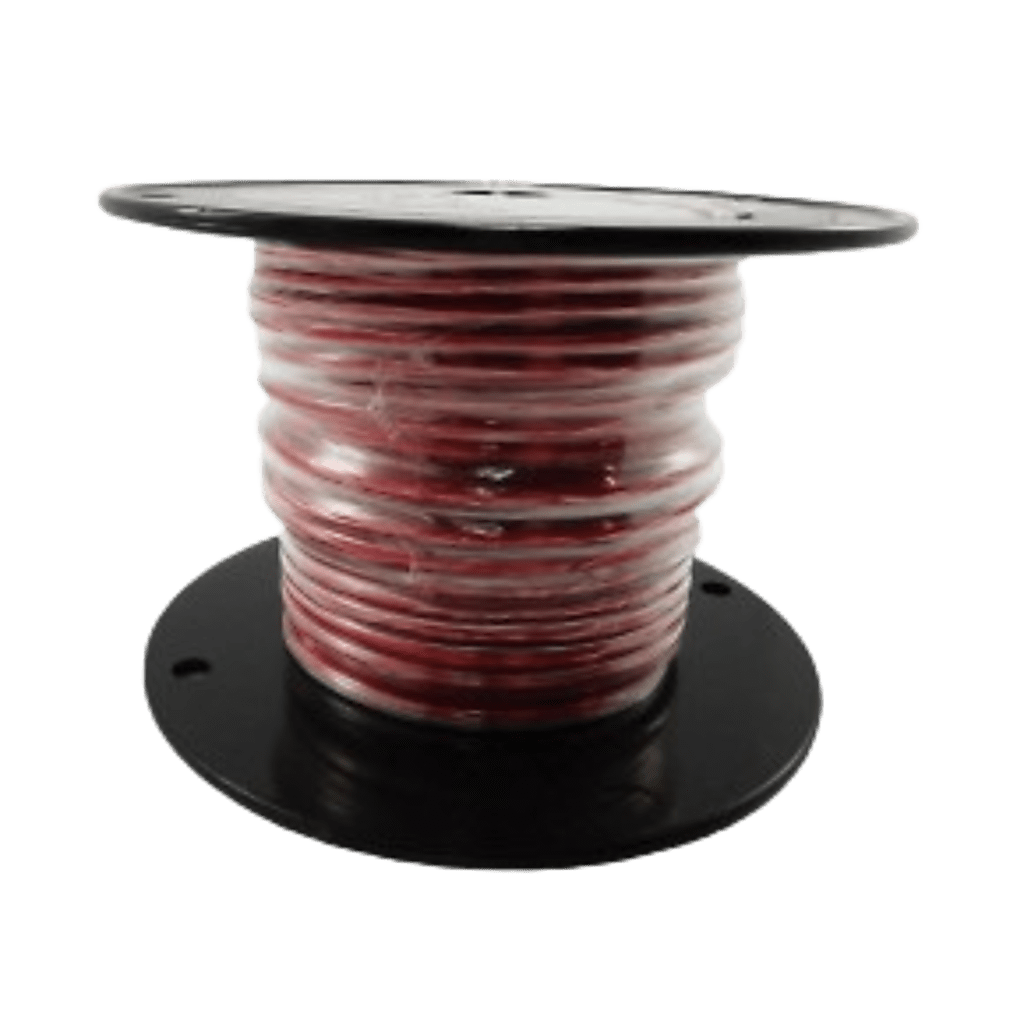 Cable Marino Primario Color Rojo Calibre 10 AWG / 100 Pies / PVC Retardante de Llama Rojo / Cobre Estañado Clase K / 600V / 105°C Seco 75°C Húmedo / Cumple UL 1015 UL 1028 UL 1230 UL 1231