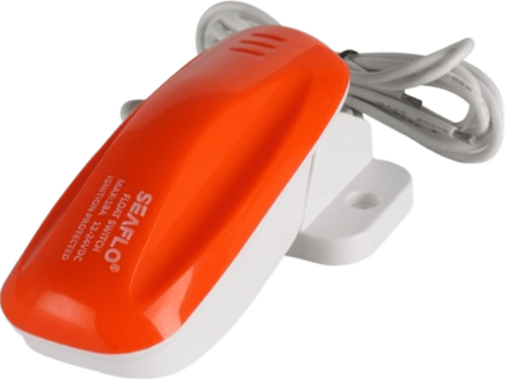 Interruptor de Flotador SEAFLO Serie 02 / Alta Frecuencia 10 Millones de Ciclos / Sellado Ultrasónico / Material ABS de Alta Calidad / Diseño con Esfera / Aplicaciones en Bombeo y Control de Nivel