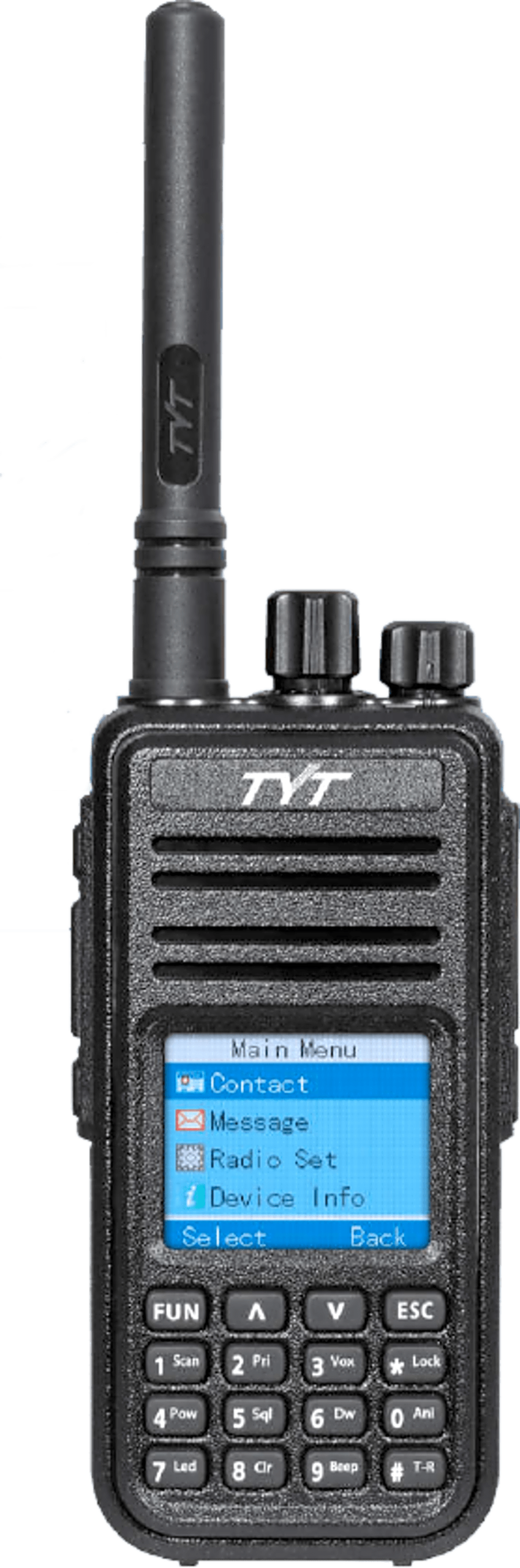 Radio Digital Portátil MD-380, UHF 400-480MHz / VHF 136-174MHz, 1000 Canales, 5W VHF / 4W UHF, Batería 2000mAh, Encriptación, Compatibilidad Digital/Analógico, Protocolo ETSI TS 102 361, DTMF