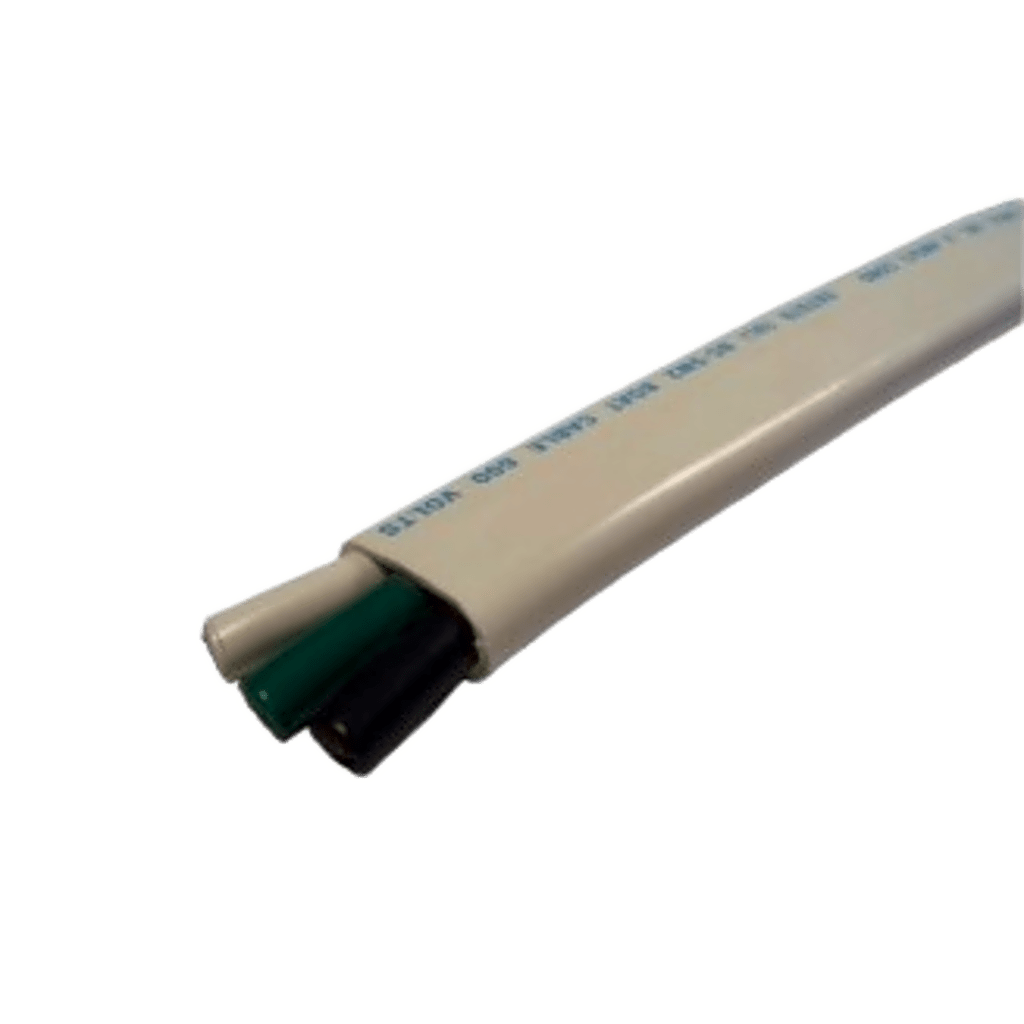 Cable Marino Cobra 14/3 Triplex / 100 Pies (30.48 m) / Calibre 14 / Negro, Blanco y Verde / Chaqueta Blanca Retardante de Llama / Clase K Cobre Estañado / 600V / 105°C Seco y 75°C Húmedo / Cumple UL 1426, UL Listed BC-5W2, ABYC y US