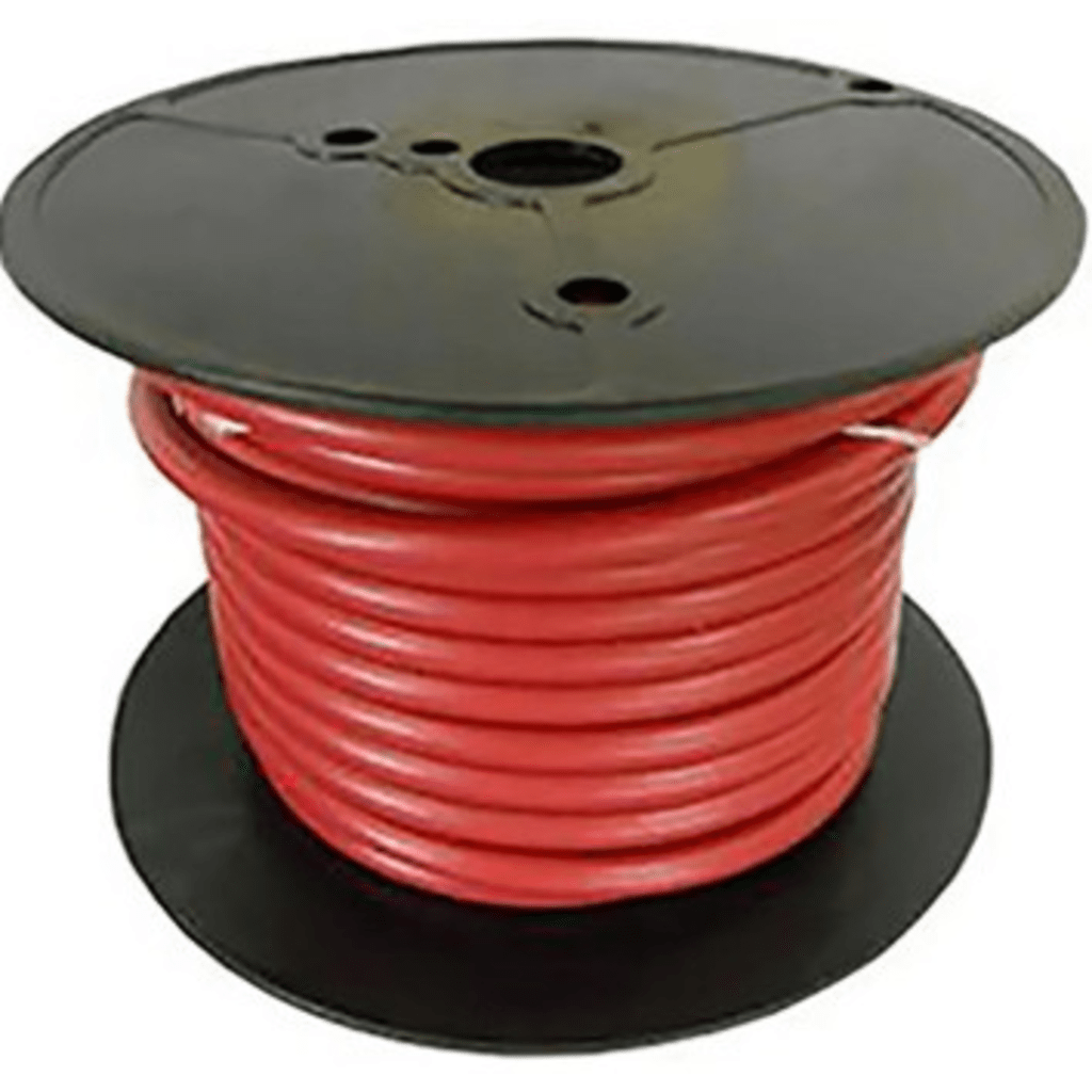 Cable para Batería Marina Cobra 6 AWG / 100 Pies / Cubierta PVC Retardante de Llama Roja / Cobre Estañado Clase K / 600V / Temperatura 105°C Seco y 75°C Húmedo / Cumple UL 1426, UL Listed BC-5W2 y ABYC