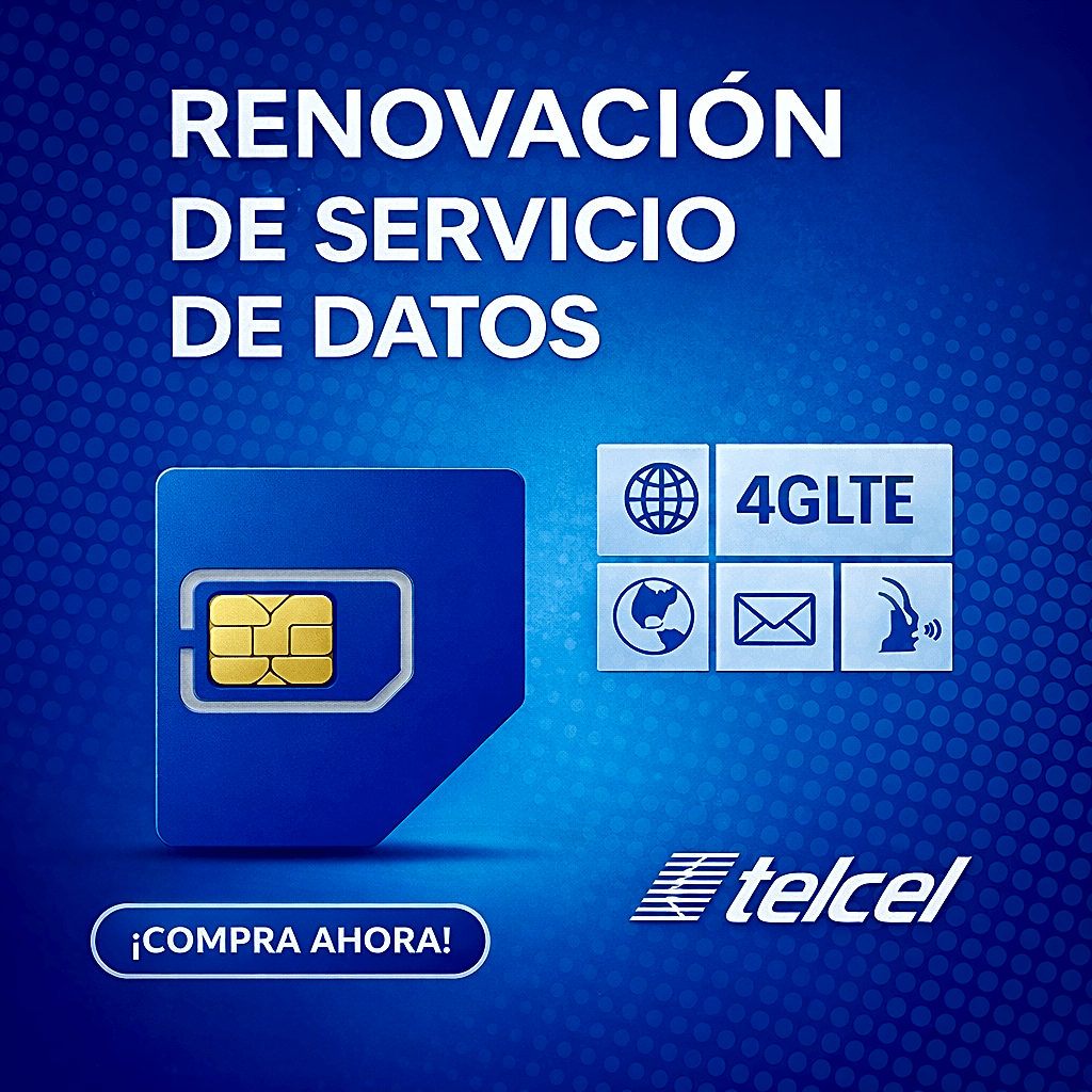 Renovación de plan anual de servicio de 2GB para SIM TELCEL
