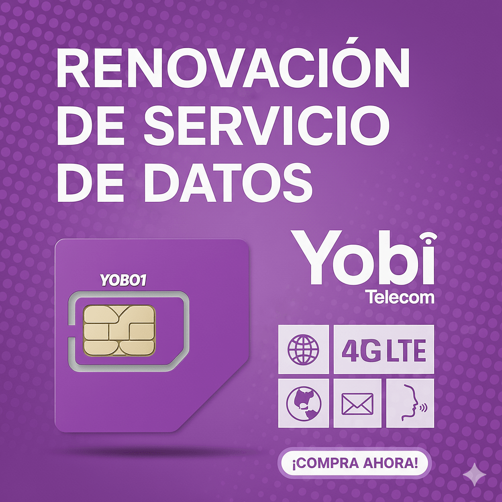 Renovación de plan anual de servicio de 5GB para SIM Yobi (No incluye SIM)