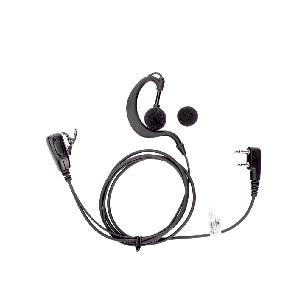 Micrófono - audífono de gancho ajustable al oído con conector de dos pines para KENWOOD Y TXPRO