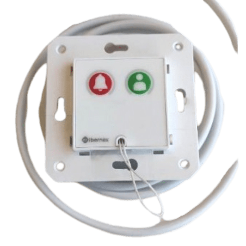 Módulo Asistencial para Hospital de Empotrar IP67 / Material ABS Antimicrobiano / Botón Cancelación / Indicador Luminoso de Alarma y Presencia / RS485 / Compatible Cajas Europeas y Americanas