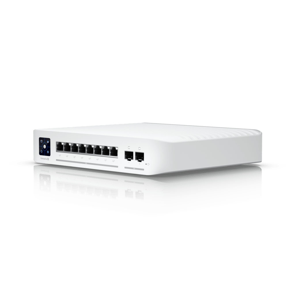 UniFi Switch Empresarial Capa 3 de 8 Puertos PoE 802.3af/at 2.5G + 2 Puertos 1/10G SFP+, 120W, Pantalla Informativa