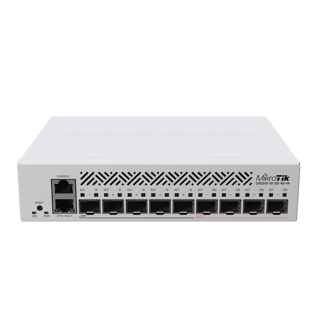 Cloud Router Switch con 1 puerto GbE/ 5 Puertos SFP/ 4 puertos SFP+ Ideal para Enlaces de Alto Rendimiento