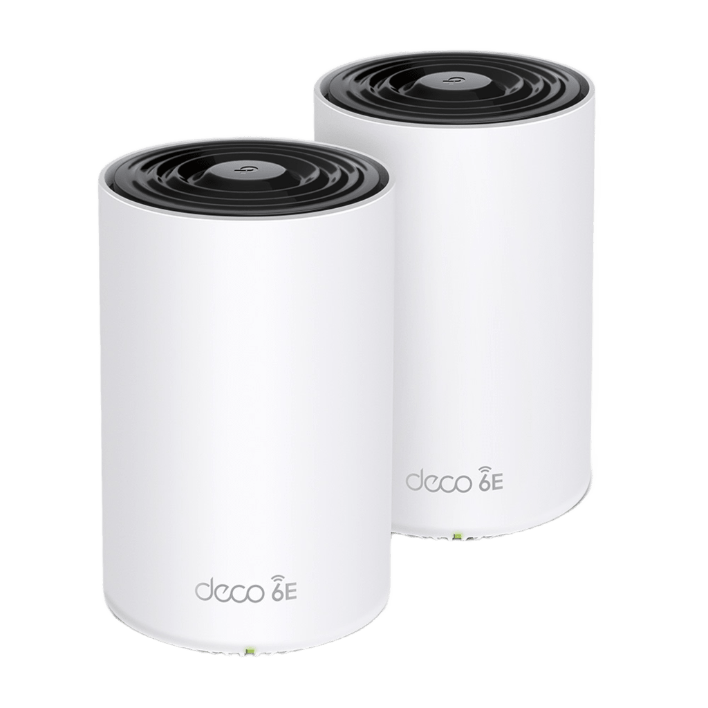 Router Inalámbrico MESH Interior para Hogar / Doble Banda Wi-Fi 6E AX5400 Mbps / 3 Puerto Gigabit WAN/LAN / 4 Antenas Internas / Administración Mediante la App Deco (iOS, Android) / Protección HomeShield