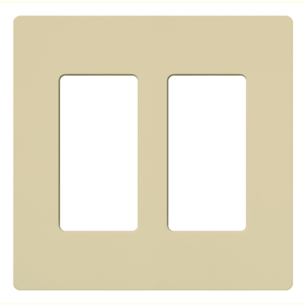 Placa de pared 2 espacios, para atenuador (dimmer), apagador ó control remoto inalámbrico LUTRON.