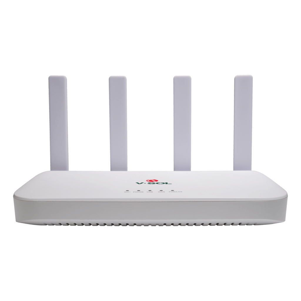 ONU GPON/EPON con Wi-Fi 6 AX1500 / Wi-Fi Doble banda 2.4 y 5 GHz / 4 Puertos Gigabit / Puerto PON SC/UPC
