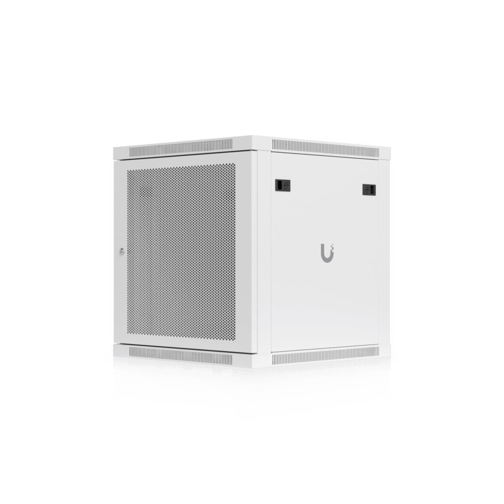 UACC Rack Cabinet 12U (598 x 600 mm) - Gabinete Cerrado para Montaje en Pared con Puerta Frontal Perforada, Totalmente Ensamblado con Ventiladores Integrados y Paneles Removibles