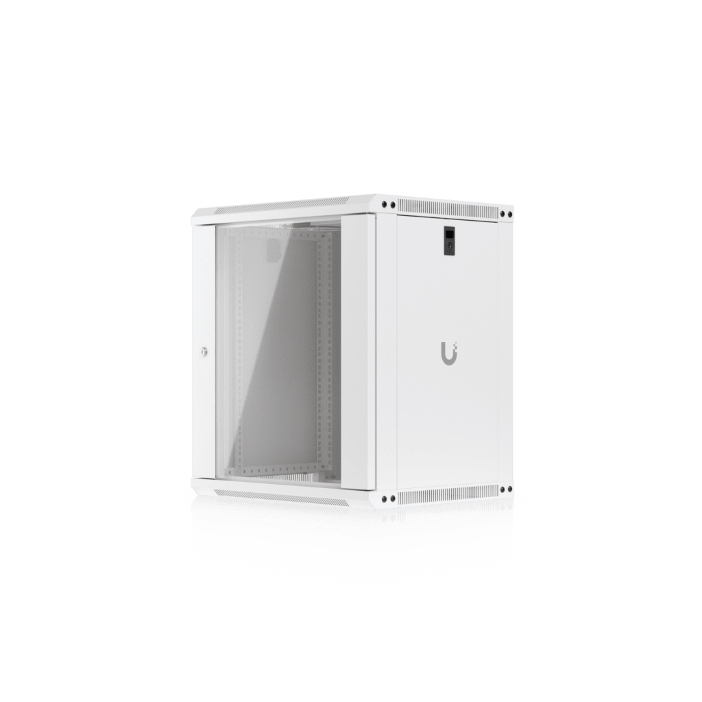 UACC Rack Cabinet 12U (550 x 450 mm) - Gabinete Cerrado para Montaje en Pared con Puerta de Vidrio Templado, Totalmente Ensamblado con Ventiladores Integrados y Paneles Removibles