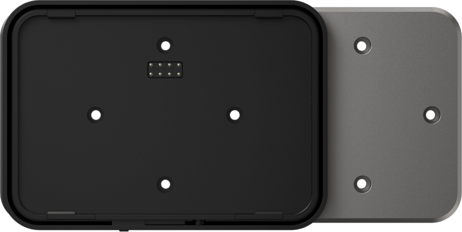 Adaptador de Montaje SUNMI CPad / Compatibilidad VESA y Caja 86mm / Conectividad USB Alimentación y Datos / Fijación Segura con Cerradura / Botón Liberación Rápida