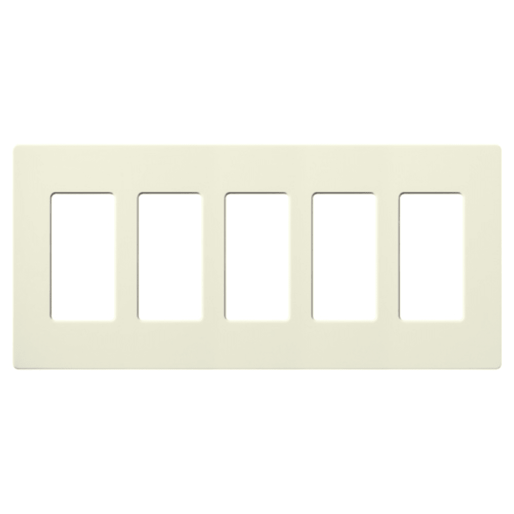 Placa de pared 3 espacios, color blanco, para atenuador (dimmer), switch ó control remoto PICO inalámbrico.