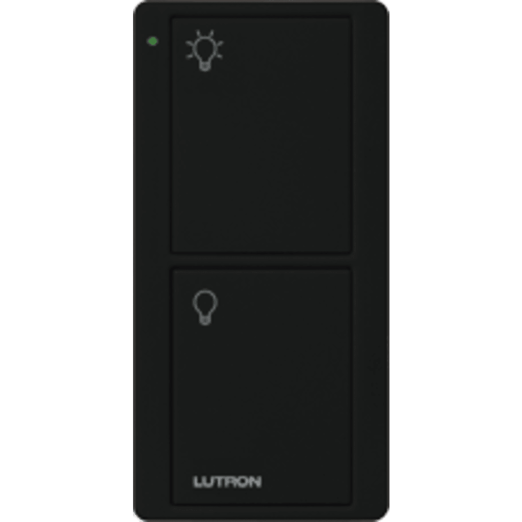 Control remoto PICO 2 botones encender/apagar, color negro, complemente con un switch on/off, Caseta, RA2, RadioRa2