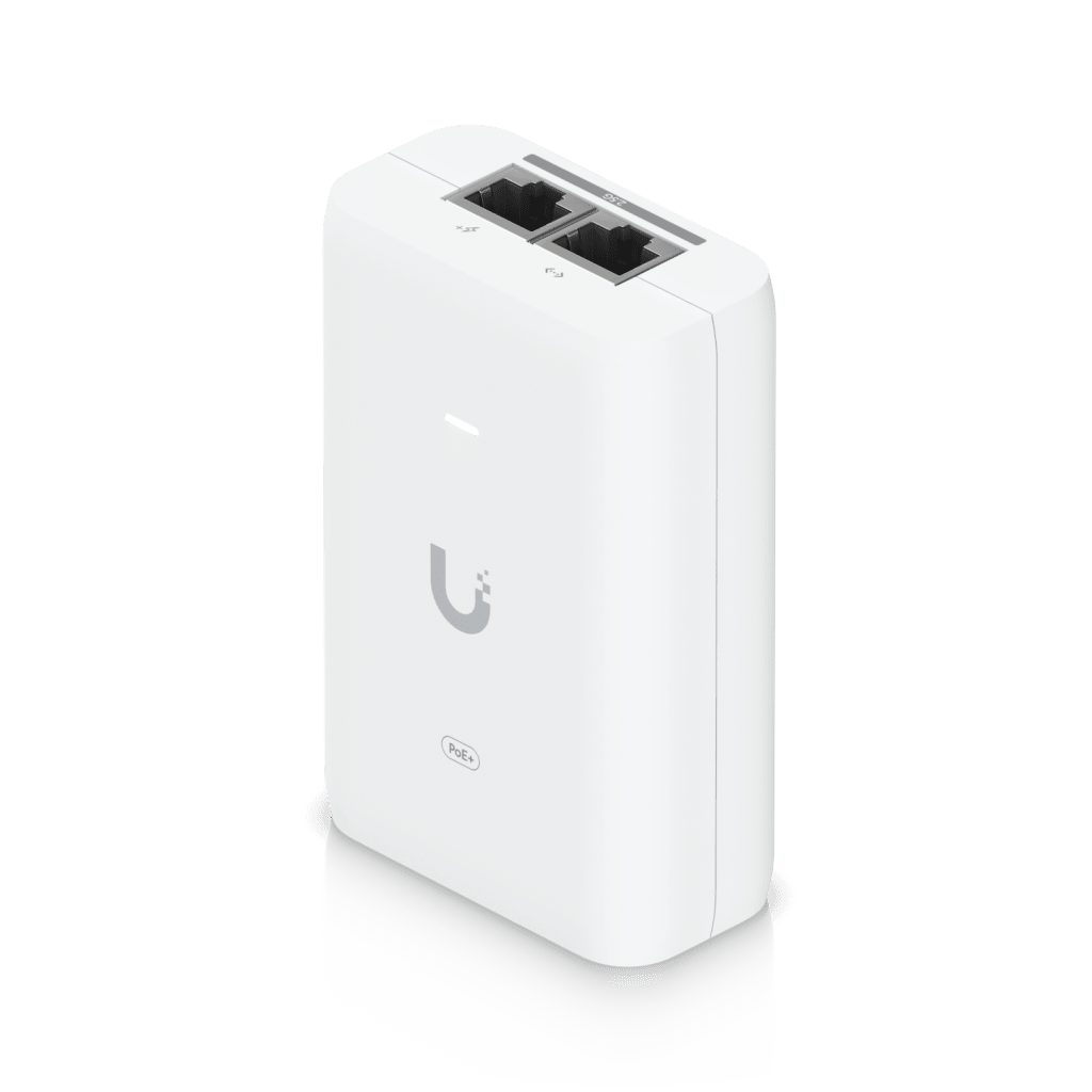 Adaptador PoE+ 2.5G / hasta 30 W / 48V 0.65A / (2) Puertos RJ45 MultiGigabit 2.5G / Salida PoE+ / LED Indicador / Ideal para APs UniFi WiFi 7 / / Protección contra Sobretensiones
