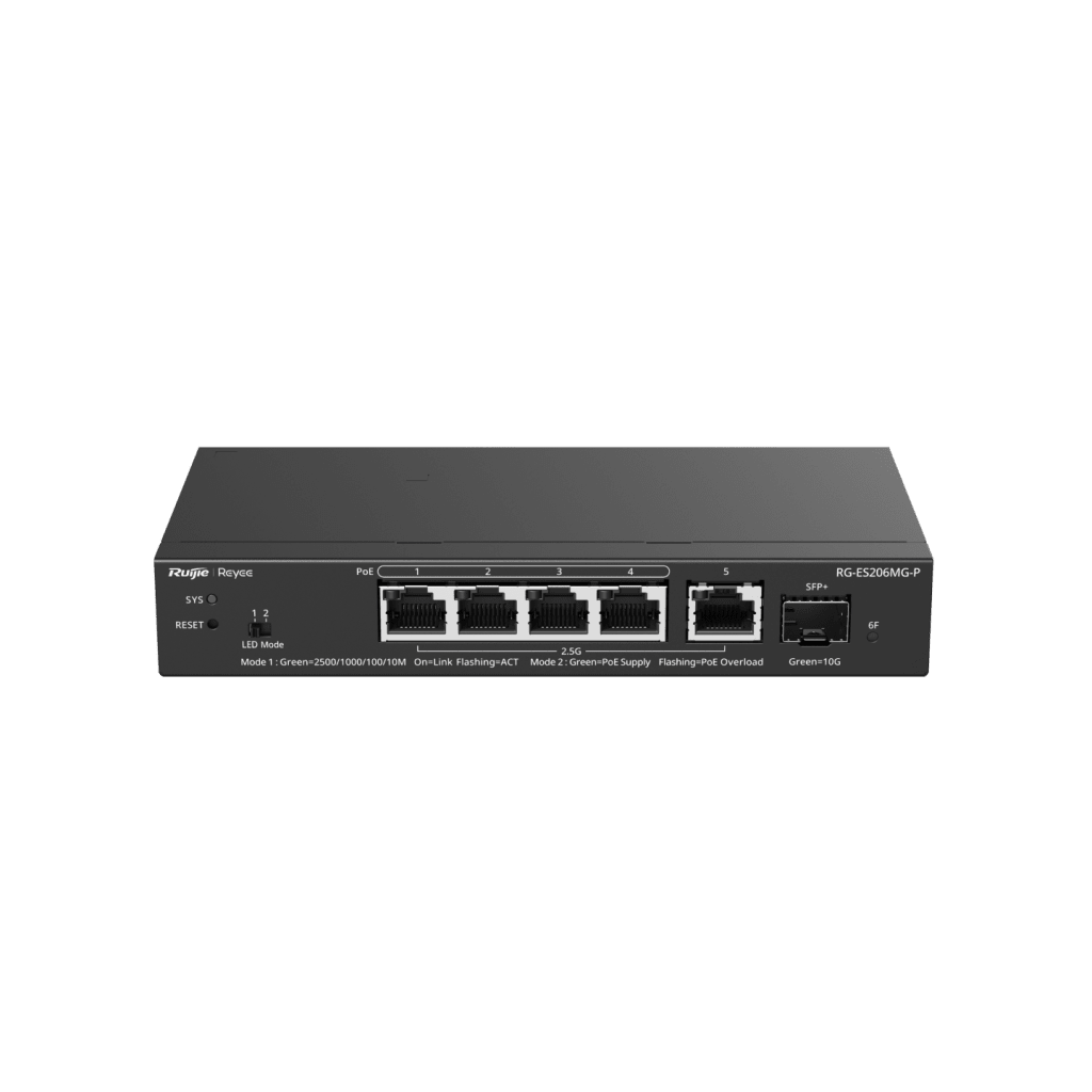 Switch Administrable Capa2 PoE+ con 5 puertos Multi-Gigabit 2.5Gb, hasta 70w PoE