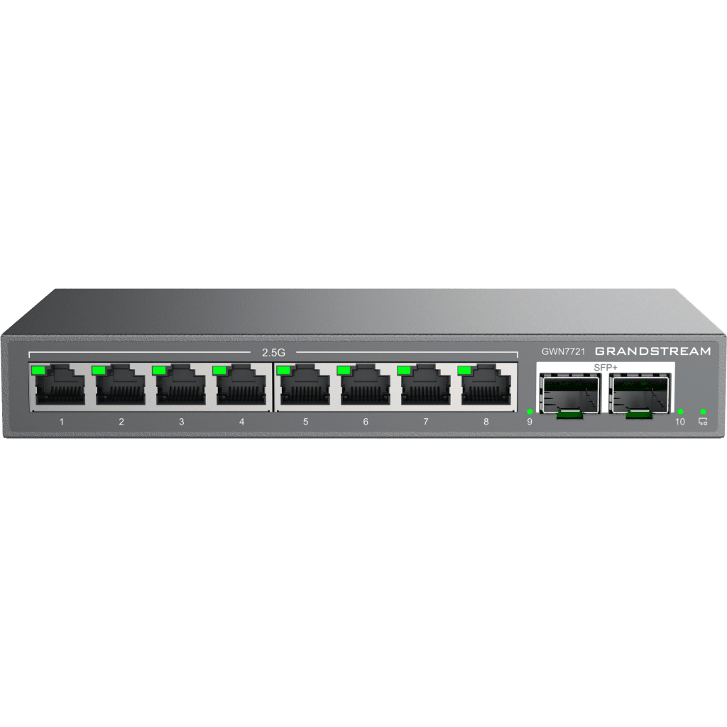 Switch L2 Lite Administrable de 10 Puertos / 8 Puertos Ethernet 2.5 Gigabits / 2 Puertos SFP+ 10 Gigabits / VLAN / QoS / Montaje en Escritorio o Pared / Compatible con GDMS