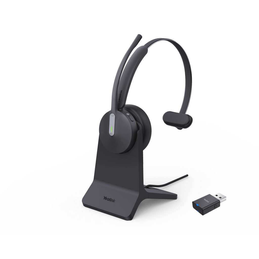 Diadema Inalámbrica WH64 Hybrid Mono de Yealink con Certificación Teams y Busylight Integrado