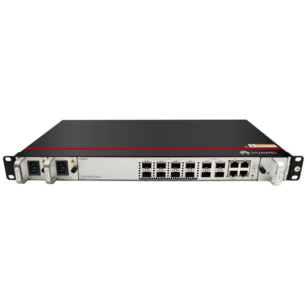 OLT GPON OptiXAccess 8 Puertos con Módulos C+, 4 Puertos Uplink (10GE/GE), Hasta 1024 ONTs, 2 Fuentes de Alimentación AC, 1 UR