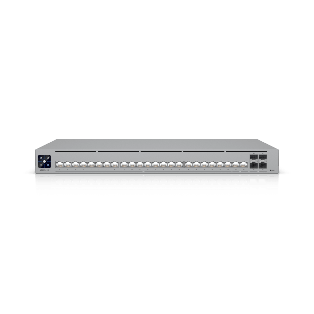 UniFi Switch Pro HD Capa 3, 24 puertos Etherlighting / (22) puertos 2.5 GbE, (2) puertos 10GbE, (4) puertos 10G SFP+