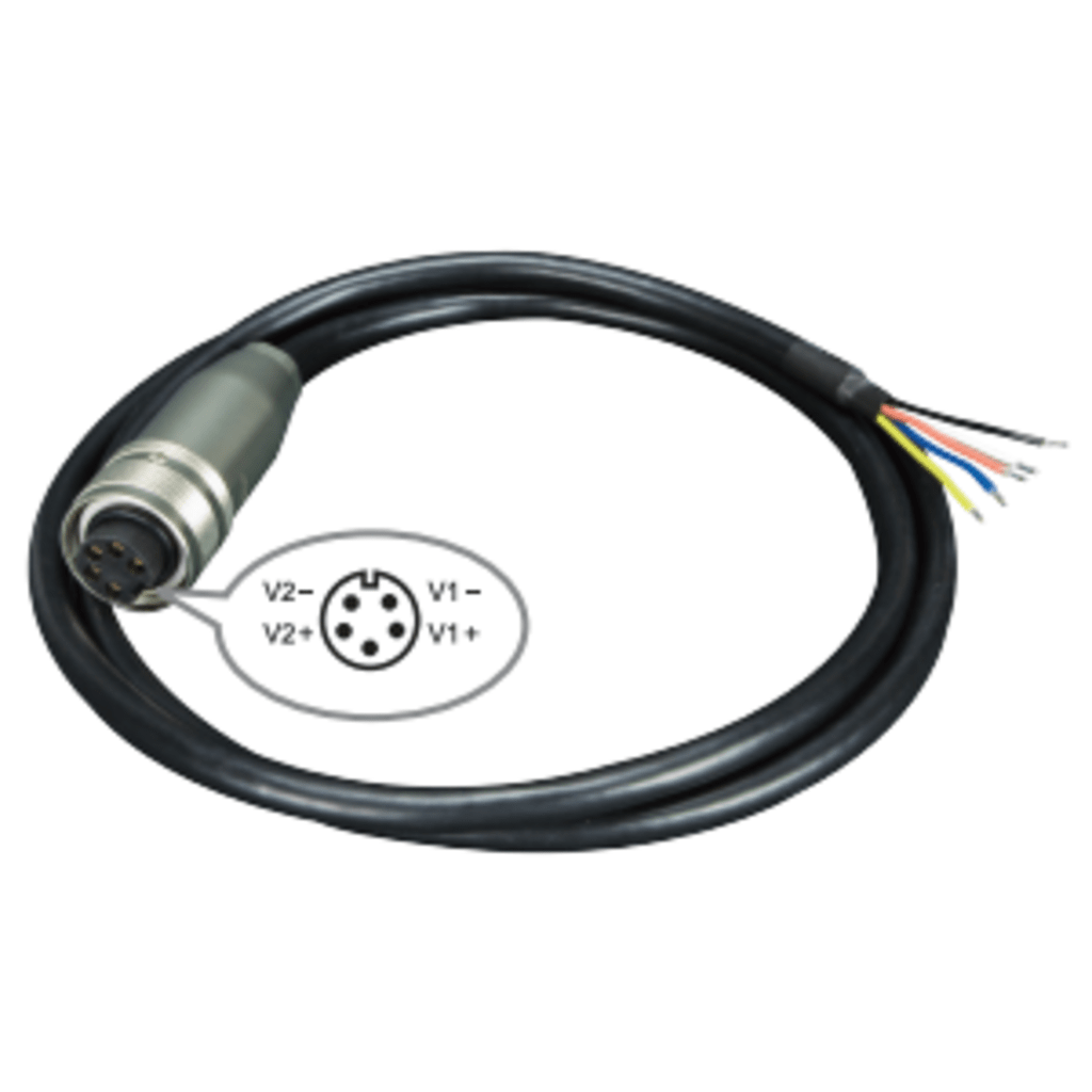 Cable de Alimentación de DC a M23 / Conector Hembra M23 de 5 Pines / Compatible con Switch Industrial M12 / Rango de Voltaje que Soporta 12 ~ 56V DC / Calibre 12 ~ 24 AWG