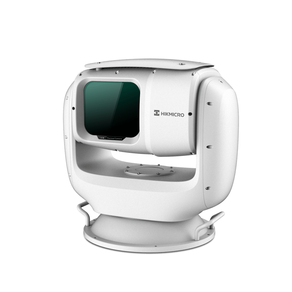 PTZ Punta de Poste IP Dual / Lente Térmico 100 mm (640 X 512) / Lente Óptico 56X Zoom (4 MP) / 800 mts IR Laser / 24 VCA / IP66