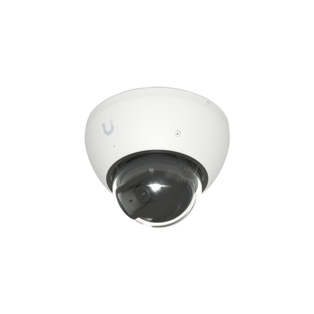 Cámara UniFi Protect G5 AI Dome Blanco, Para Interior o Exterior, 4K (8MPX), Ángulo 109.9°. Visión Nocturna IR Hasta 40m, Detecciones Inteligentes de Rostros y Placas, Audio Bidireccional, Protección IP66, Anti-Vandalismo
