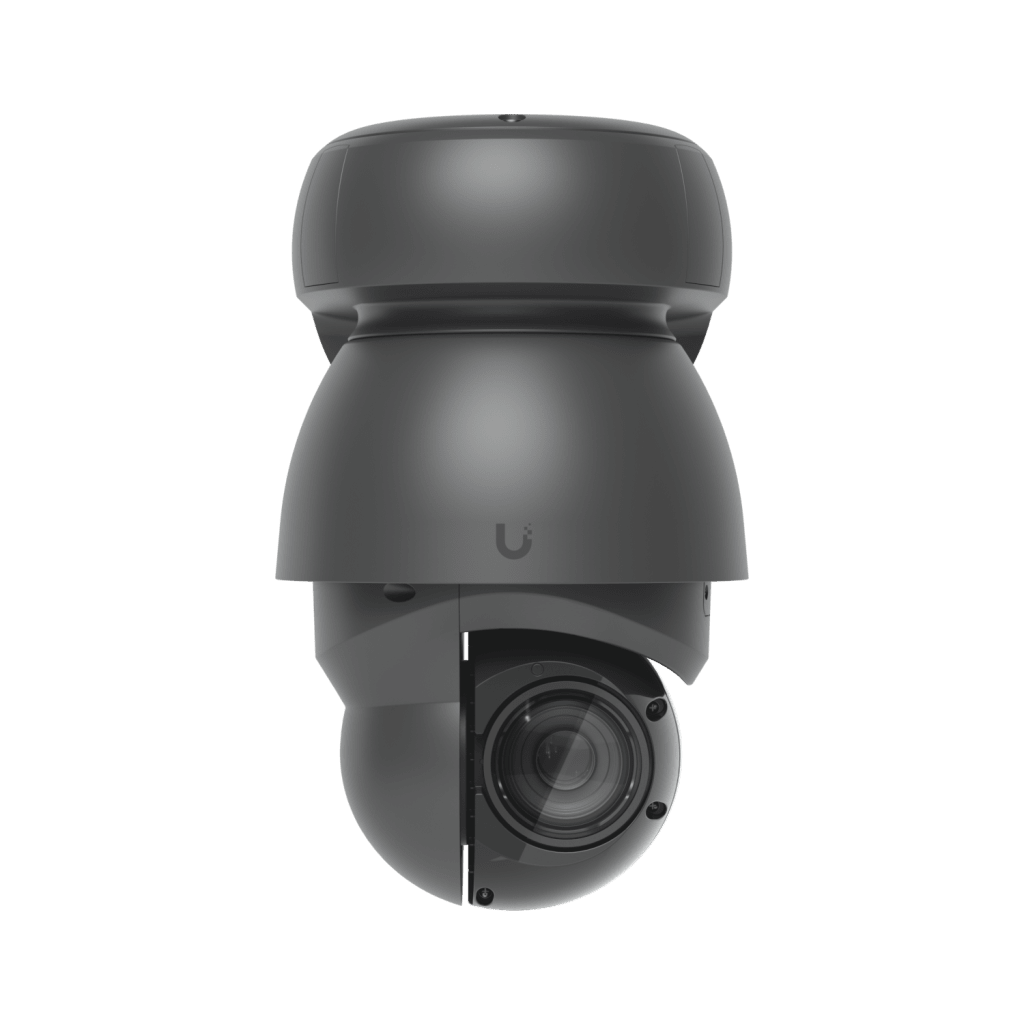 Cámara UniFi Protect PTZ AI Industrial Color Negro, 4K (8MPX), Zoom Óptico 22x, Visión Nocturna IR 100 m, Reconocimiento Facial y Placas, Protección IP66, Movimiento 360°, PoE++
