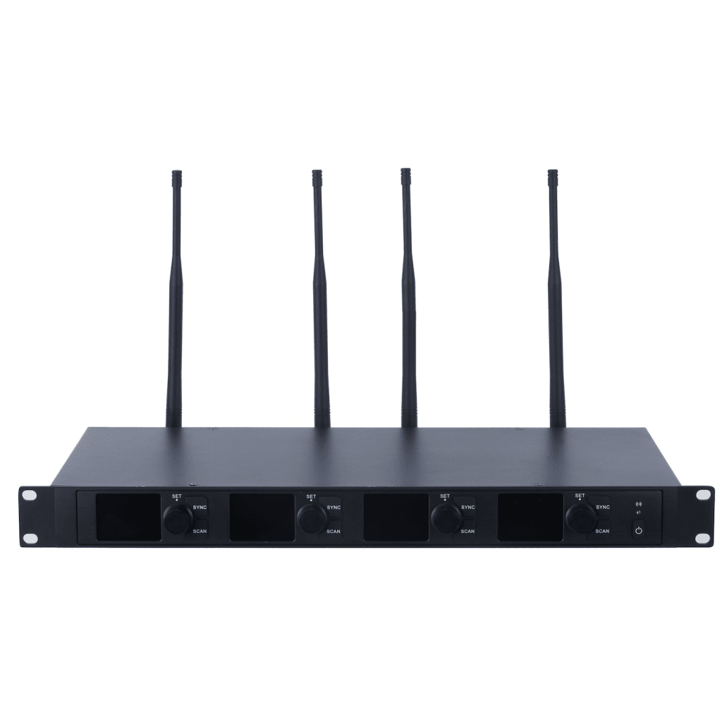 Receptor Micrófono Inalámbrico Digital UHF | Transmisión Digital U-Band pi/4-DQPSK | Distancia 80 mts | Encriptación de Audio | 2197 Ecualizaciones | 15625 Efectos de Reverberación | Pantalla LCD