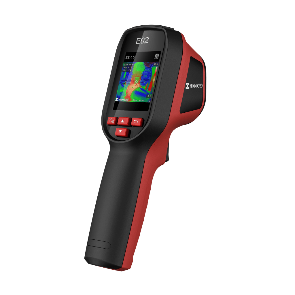 E02 - Cámara Termográfica Portátil / SuperIR 240 x 240 / Rango de -20°C a 400°C / Pantalla LCD 2.4" / Fusión Térmica-Visible / Memoria 4GB (30,000 imágenes) / Batería 8h