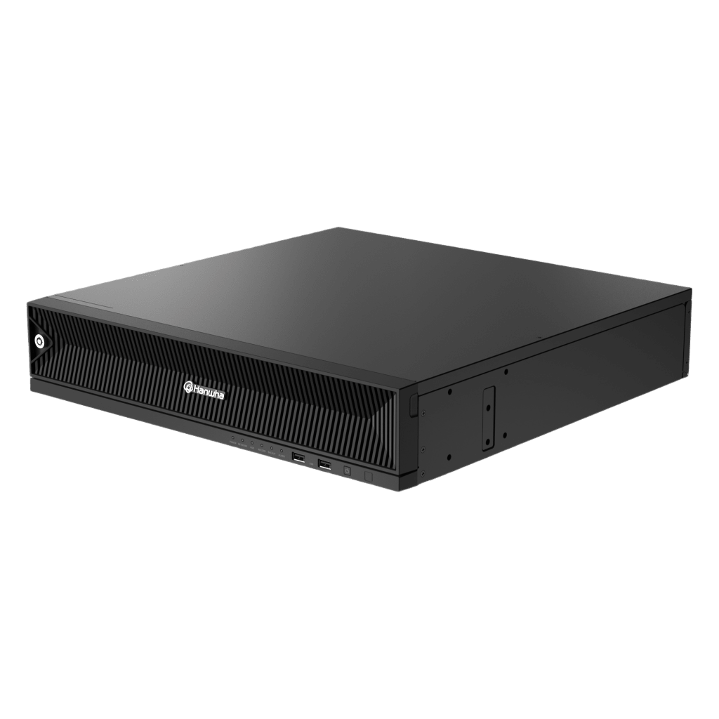NVR 32 Megapixel (8K) / 32 Canales IP / Soporta 8 Discos Duros / H.265 & Wisestream / Wisenet P2P / ONVIF / Compatible con Cámaras IA / Salida HDMI en 4K / Soporta RAID 5/6