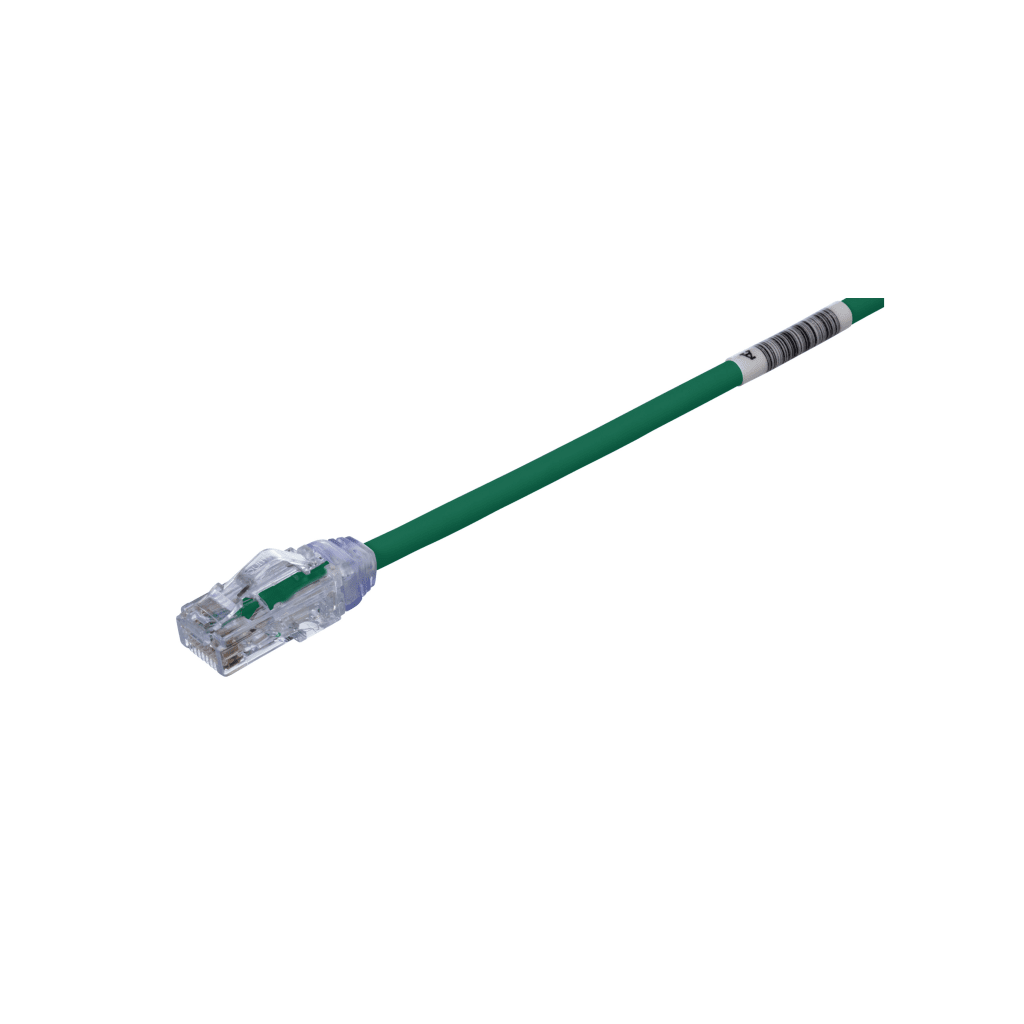 Cable de Parcheo UTP Cat6A, CM/LSZH, Di?metro Reducido (28AWG), Color Verde, 6.1 Metros (20 Pies)