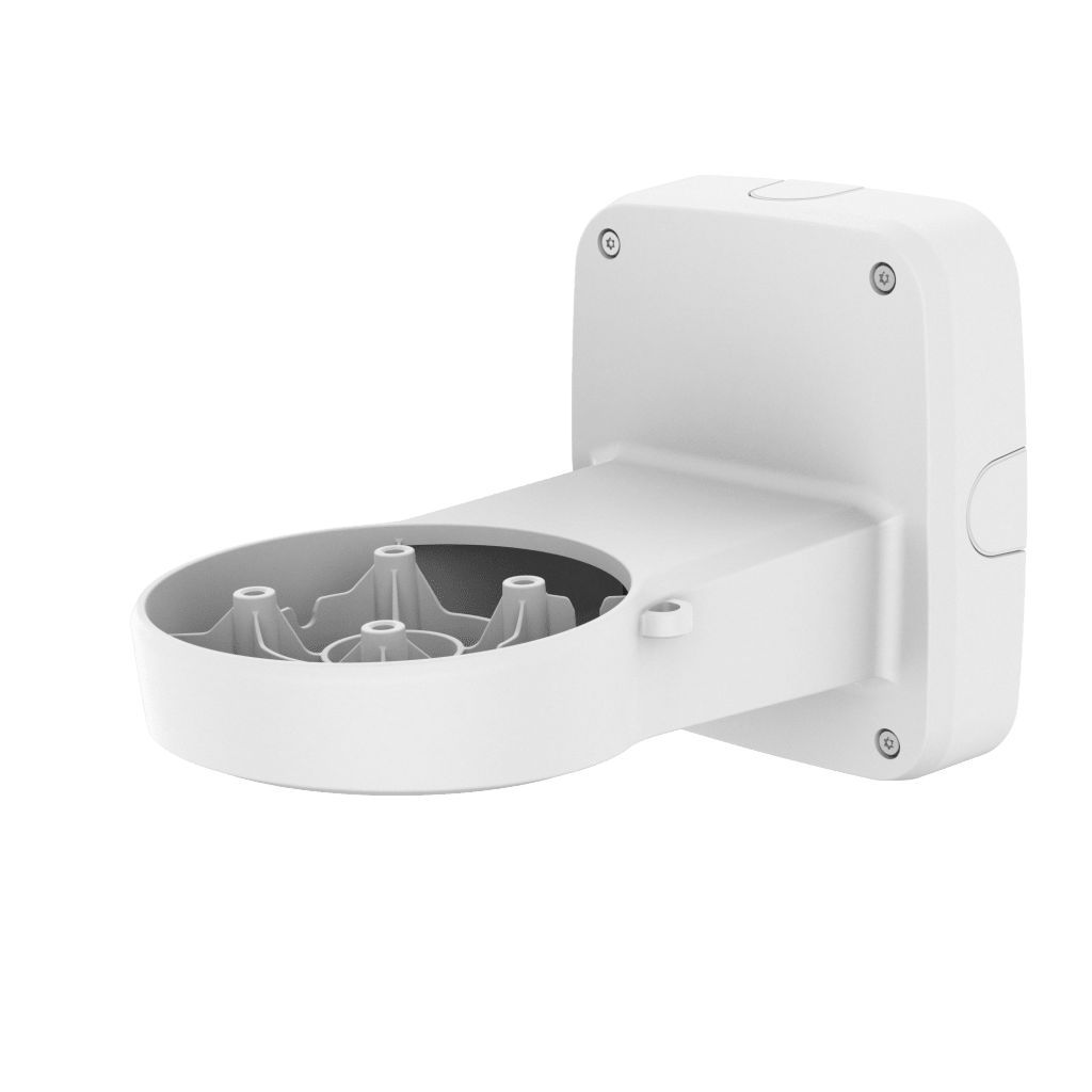 Soporte PTZ / Pared y Poste / Color Blanco / Aluminio / Carga Máxima 15 kg (33.07 lb) / Dimensiones 360x210x245 mm (14.17x8.27x9.65 in) / Diseño Reversible