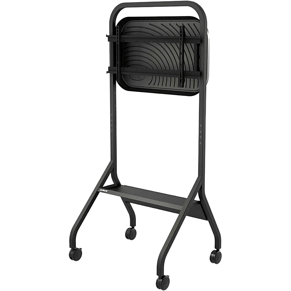 Carro Móvil para Pantalla Plana / 43" a 75"+ Displays / Altura Ajustable 49.8"-65.8" (126.5-167.1 cm) / Capacidad 150 lb (68 kg) / 4 Ruedas Dobles 4" (102 mm) / Gestión de Cableado Interno / Estructura Tubular / Incl